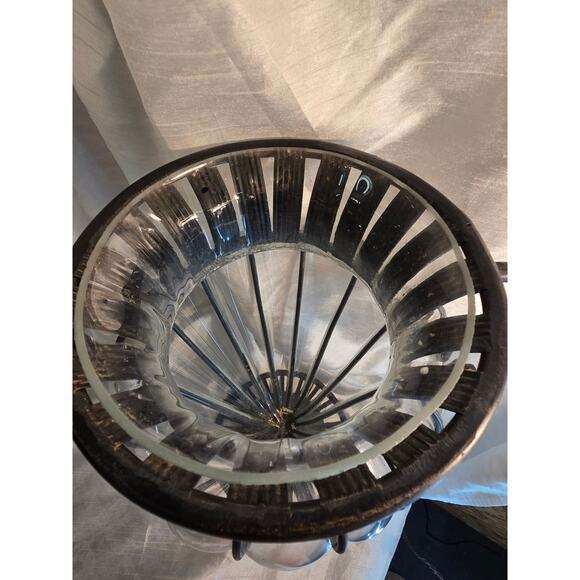 Vintage Hand Blown Cage Glass Vase 19" - Picture 2 of 6